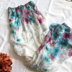 100% silk floral maxi dress